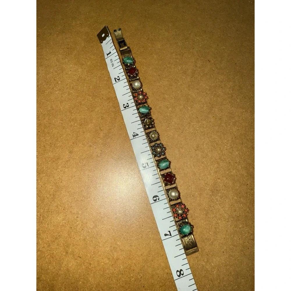 Vintage Multi-Gemstone Bracelet, Elegant Design, Artisan Crafted, Unique Jewelry